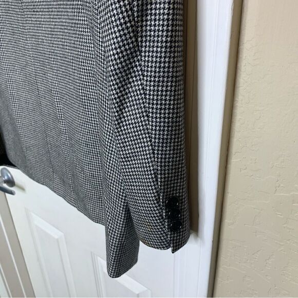 Oscar De La Renta Jacket Black & White Check Size 42R - Picture 7 of 13